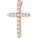 14K Rose Gold 3/4 CTW Lab-Grown Diamond Cross Pendant