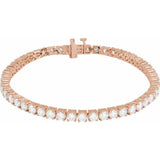 14K Rose Gold 7 CTW Lab-Grown Diamond Line 7" Bracelet