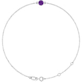 14K White Gold Natural Amethyst 6 1/2-7 1/2" Bracelet