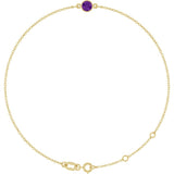 14K Yellow Gold Natural Amethyst 6 1/2-7 1/2