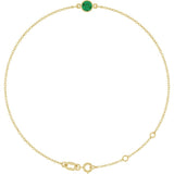14K Yellow Gold Lab-Grown Emerald 6 1/2-7 1/2" Bracelet
