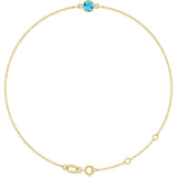 14K Yellow Gold Natural Aquamarine 6 1/2-7 1/2" Bracelet