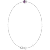 14K White Gold Lab-Grown Alexandrite 6 1/2-7 1/2" Bracelet
