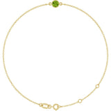 14K Yellow Gold Natural Peridot 6 1/2-7 1/2" Bracelet