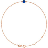14K Rose Gold Natural Blue Sapphire 6 1/2-7 1/2