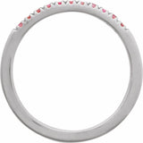 14K White Gold Natural Pink Tourmaline Stackable Ring