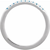 14K White Gold Natural London Blue Topaz Stackable Ring