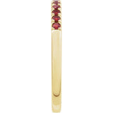 14K Yellow Gold Natural Mozambique Garnet Stackable Ring