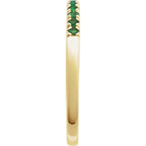 14K Yellow Gold Lab-Grown Emerald Stackable Ring