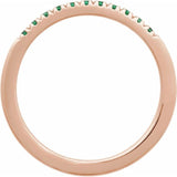 14K Rose Gold Lab-Grown Emerald Stackable Ring
