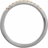 14K White Gold Natural Citrine Stackable Ring