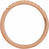 14K Rose Gold Natural Citrine Stackable Ring