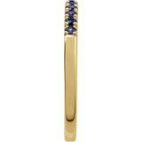 14K Yellow Gold Lab-Grown Blue Sapphire Stackable Ring