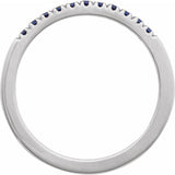 14K White Gold Lab-Grown Blue Sapphire Stackable Ring