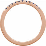 14K Rose Gold Lab-Grown Blue Sapphire Stackable Rin