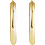 14K Yellow Gold Round Tube 40 mm Hoop Earrings