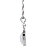 Platinum 10x8 mm Natural White Opal & .03 CT Natural Diamond 16-18" Necklace
