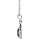 Platinum 9x7 mm Natural Black Onyx & .03 CT Natural Diamond 16-18" Necklace