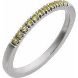 Sterling Silver Natural Peridot Stackable Ring