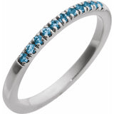 Sterling Silver Natural London Blue Topaz Stackable Ring