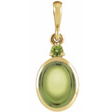 14K Yellow Gold 6x4 mm Natural Peridot Pendant
