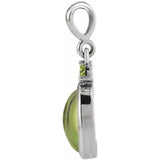 Sterling Silver 8x6 mm Natural Peridot Pendant