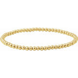 14K Yellow Gold-Filled 3 mm Elastic Bead 6 1/2" Bracelet