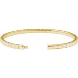 14K Yellow Gold 3 CTW Natural Diamond  Flexible Bangle 7" Bracelet