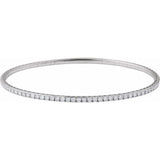 14K White Gold 1 CTW Lab-Grown Diamond  Flexible Bangle 7" Bracelet