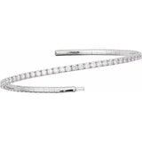 14K White Gold 2 CTW Lab-Grown Diamond  Flexible Bangle 7" Bracelet
