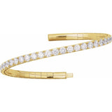 14K Yellow Gold 4 CTW Lab-Grown Diamond  Flexible Bangle 7" Bracelet