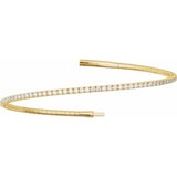 14K Yellow Gold 1 1/2 CTW Lab-Grown Diamond Flexible Bangle 7" Bracelet