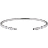 14K White Gold 5 CTW Lab-Grown Diamond Flexible Bangle 7" Bracelet