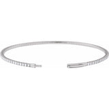 14K White Gold 2 CTW Lab-Grown Diamond Flexible Bangle 7" Bracelet