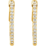 14K Yellow Gold 1 CTW Lab-Grown Diamond Inside-Outside 26.5 mm Hinged Hoop Earrings
