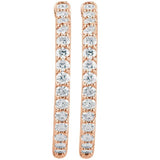 14K Rose Gold 2 CTW Lab-Grown Diamond Inside-Outside 29.5 mm Hinged Hoop Earrings