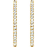 14K Yellow Gold 6 1/2 CTW Lab-Grown Diamond Inside-Outside 51 mm Hinged Hoop Earrings
