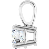 14K White Gold 1/3 CT Natural Diamond Pendant