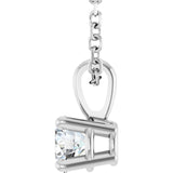 14K White Gold 1/4 CT Natural Diamond 18" Necklace