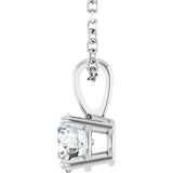 14K White Gold 1/2 CT Natural Diamond 18" Necklace