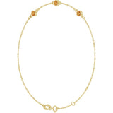 14K Yellow Gold Natural Citrine Bezel-Set 3-Stone 6 1/2-7 1/2" Bracelet