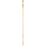 14K Yellow Gold Natural Amethyst Bezel-Set Three-Stone 6 1/2-7 1/2" Bracelet