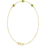 14K Yellow Gold Natural Peridot Bezel-Set Three-Stone 6 1/2-7 1/2" Bracelet