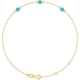 14K Yellow Gold Natural Aquamarine Bezel-Set 3-Stone 6 1/2-7 1/2