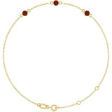14K Yellow Gold Natural Mozambique Garnet Bezel-Set 3-Stone 6 1/2-7 1/2