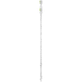 14K White Gold Natural Peridot Bezel-Set 3-Stone 6 1/2-7 1/2" Bracelet
