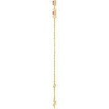 14K Yellow Gold Lab-Grown Ruby Bezel-Set 3-Stone 6 1/2-7 1/2" Bracelet
