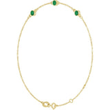 14K Yellow Gold Natural Emerald Bezel-Set 3-Stone 6 1/2-7 1/2" Bracelet