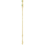 14K Yellow Gold Natural Emerald Bezel-Set 3-Stone 6 1/2-7 1/2" Bracelet