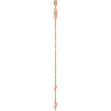 14K Rose Gold Natural Blue Zircon Bezel-Set 3-Stone 6 1/2-7 1/2" Bracelet
